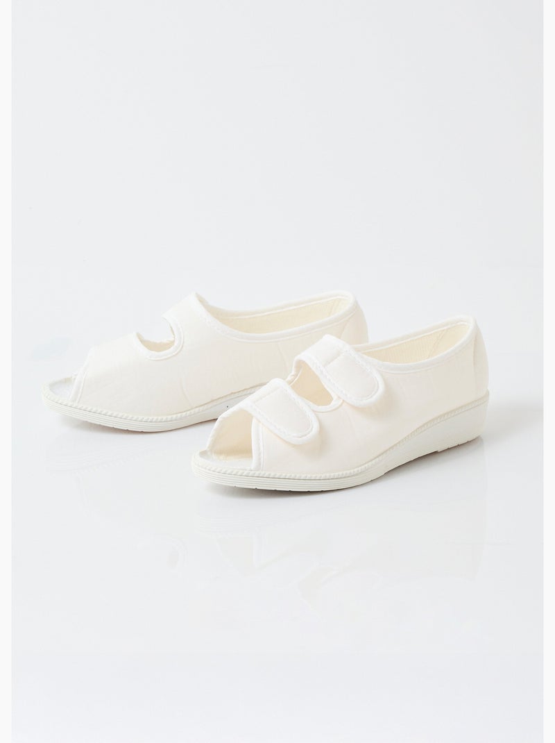 Sandales largeur confort bout ouvert Blanc - Kiabi