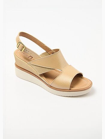 Sandales largeur confort compensées cuir - Afibel