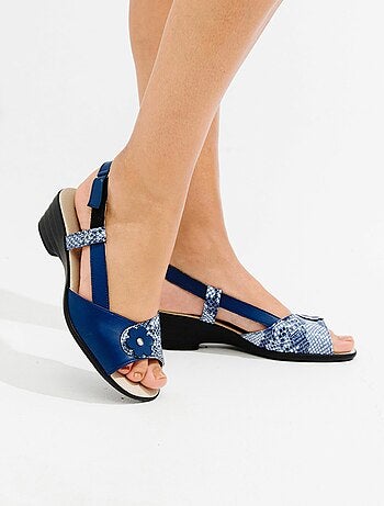 Sandales largeur confort cuir scratchées