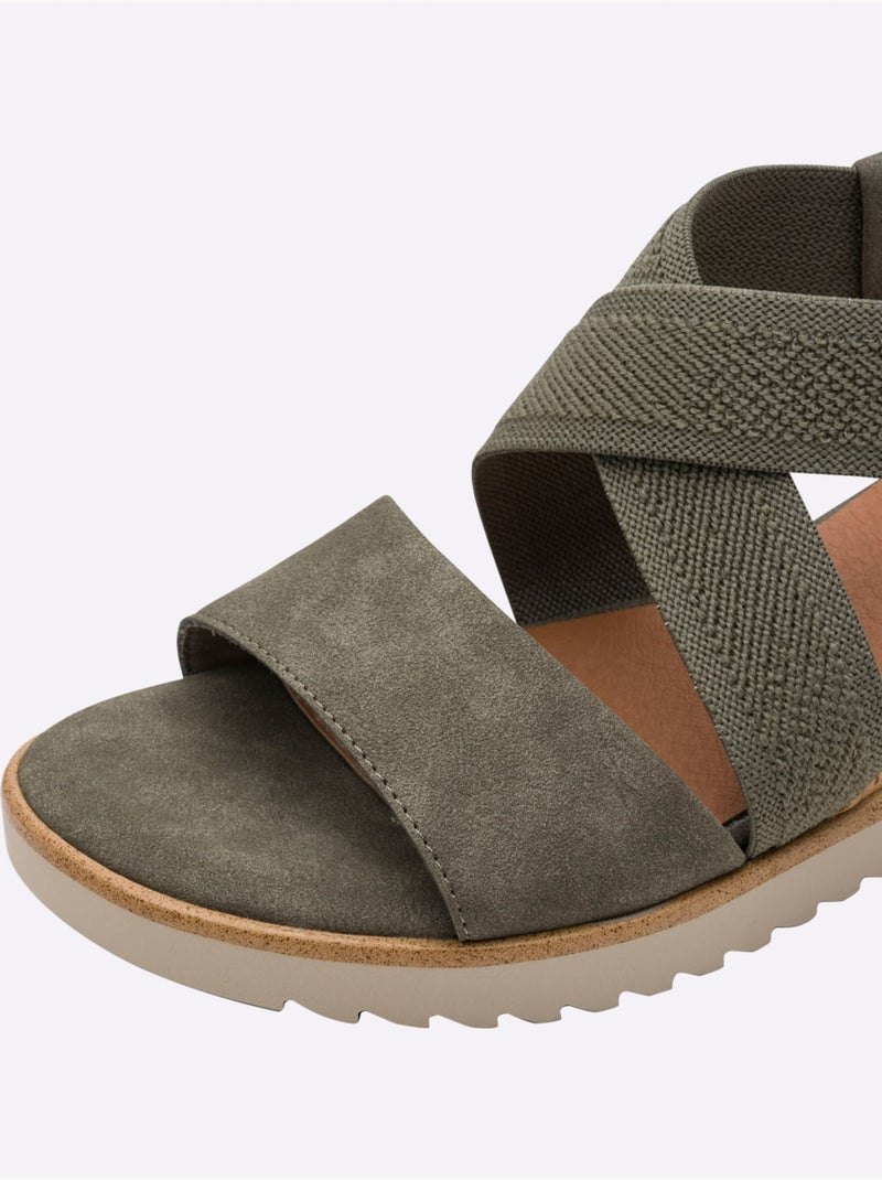 Sandales Largeur Pied Fort - Taille Standard - Witt Kaki - Kiabi