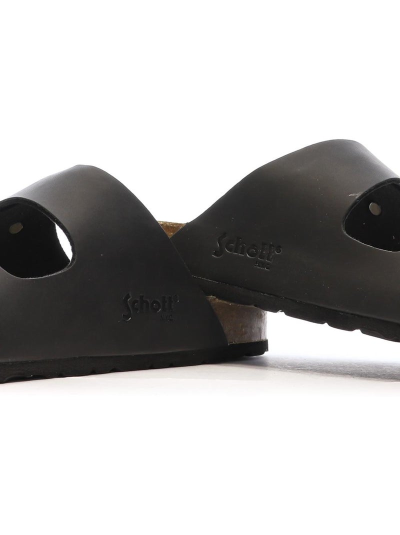 Sandales Lisses Homme Schott Noir - Kiabi