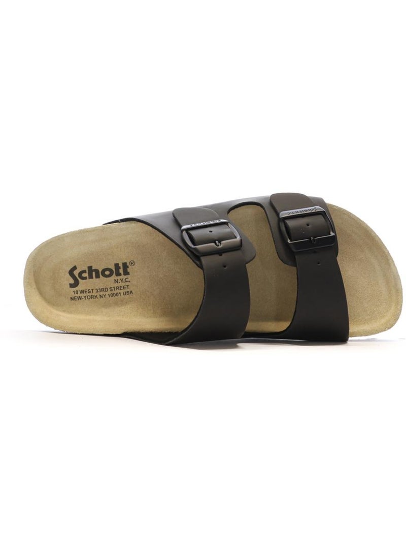 Sandales Lisses Homme Schott Noir - Kiabi
