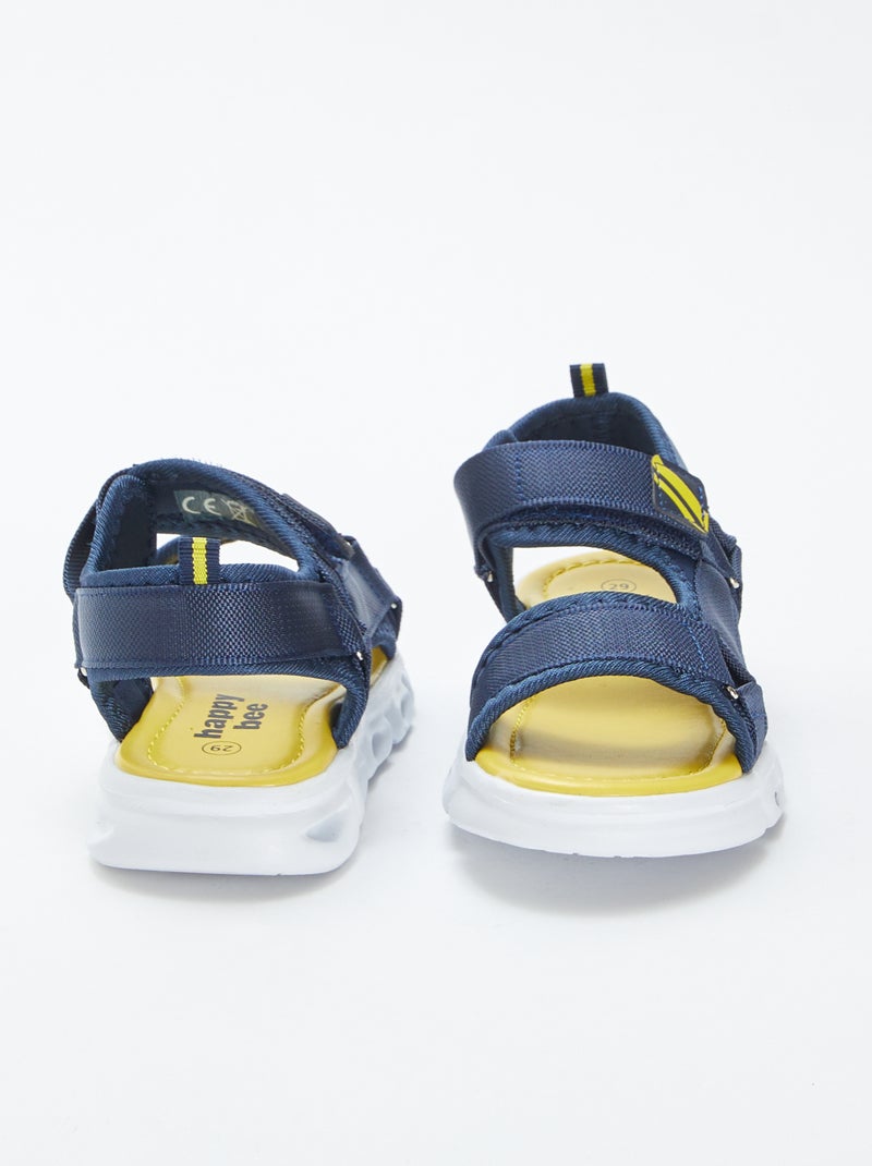 Sandales lumineuses à scratchs BLEU - Kiabi