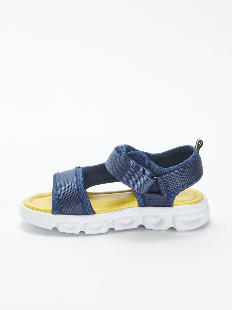 Sandales lumineuses à scratchs BLEU - Kiabi