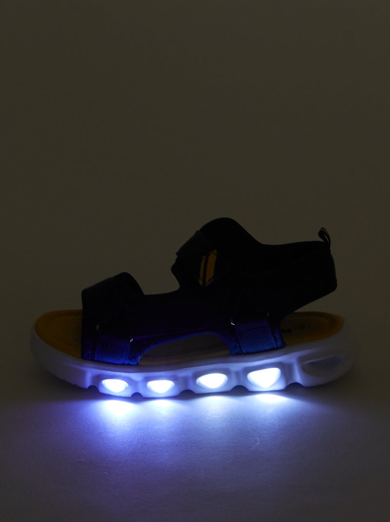 Sandales lumineuses à scratchs BLEU - Kiabi