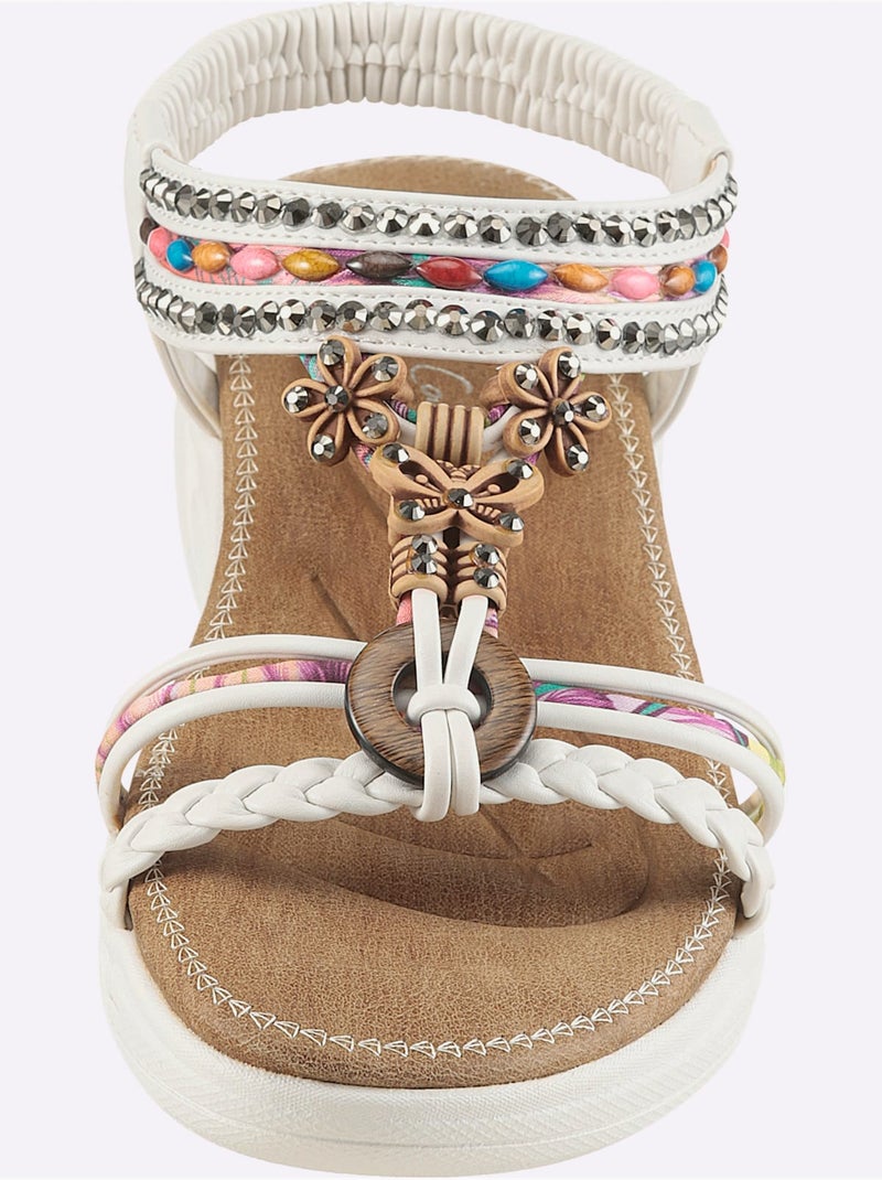 Sandales Matière Synthétique - Taille Standard - helline Blanc - Kiabi