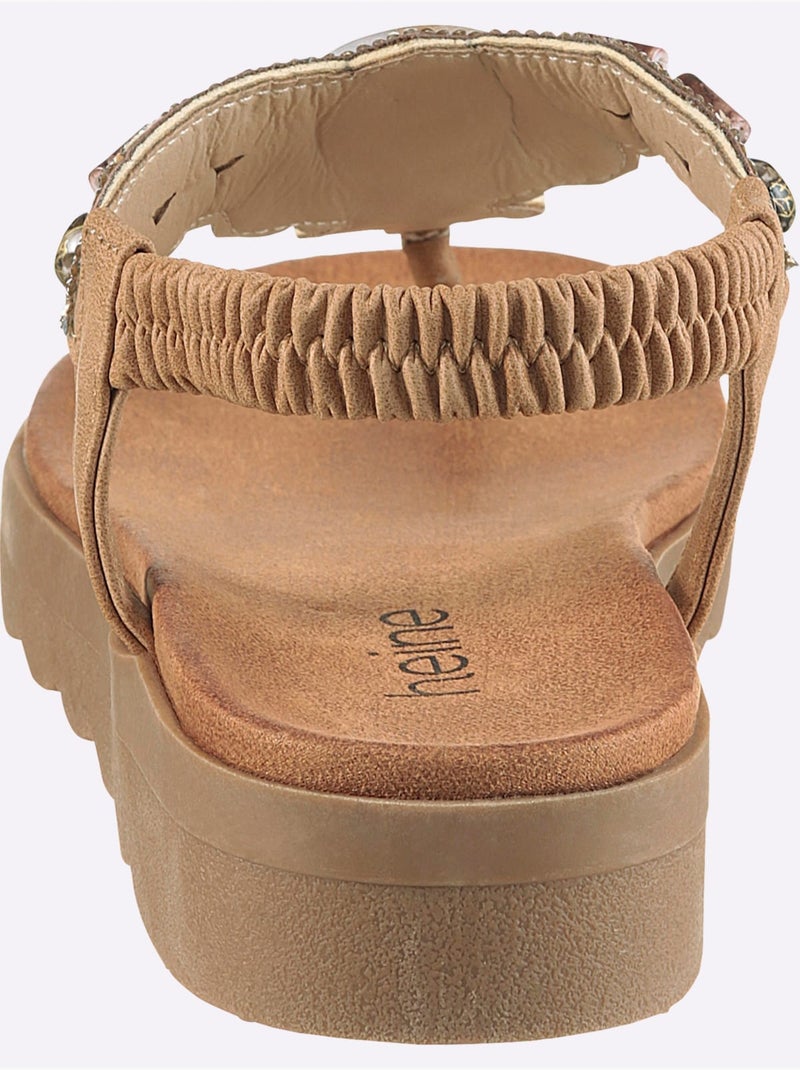 Sandales matière synthétique - taille standard - helline Doré - Kiabi