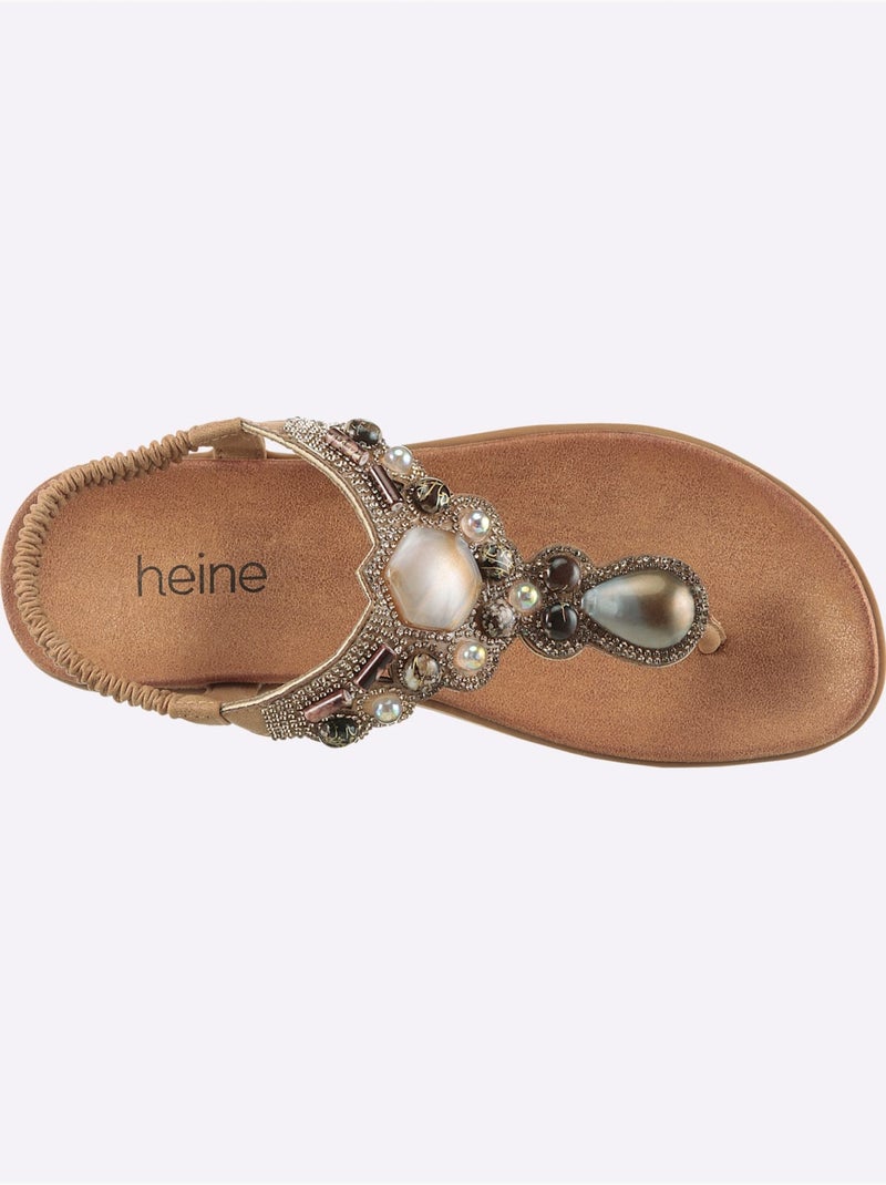 Sandales matière synthétique - taille standard - helline Doré - Kiabi
