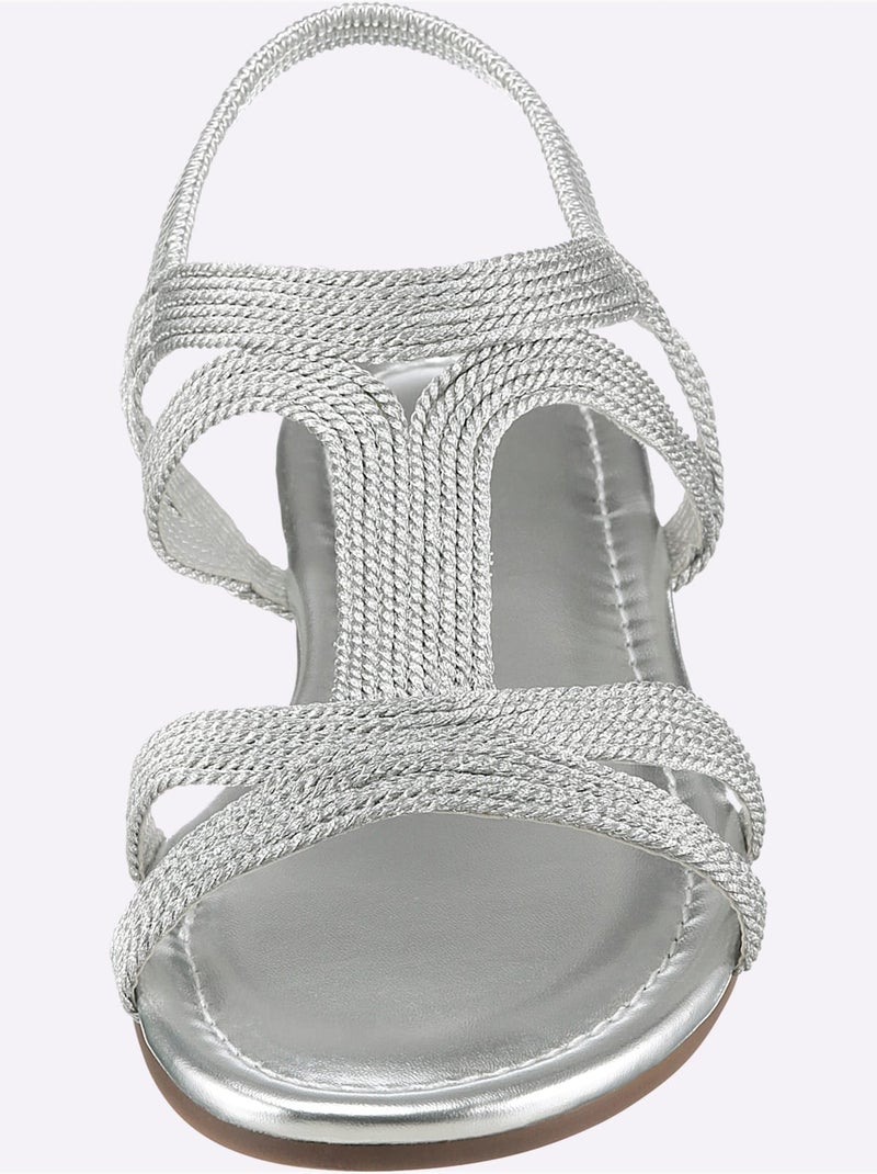 Sandales Matière Textile Agréable à Porter - Taille Standard - Helline Argent - Kiabi