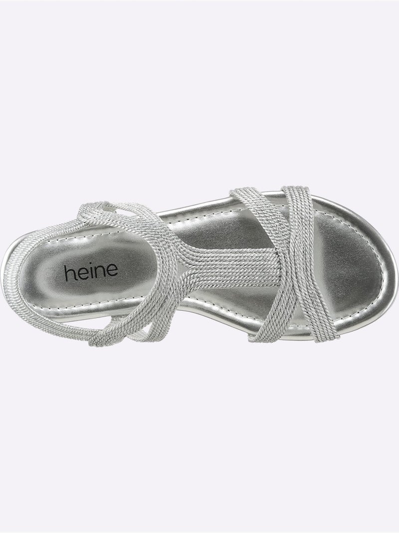 Sandales Matière Textile Agréable à Porter - Taille Standard - Helline Argent - Kiabi