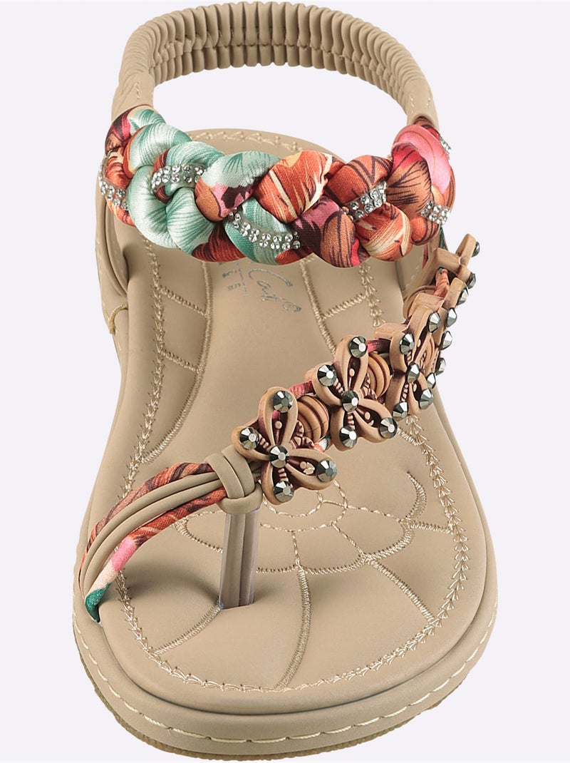 Sandales Matière Textile Agréable à Porter - Taille Standard - helline Beige - Kiabi