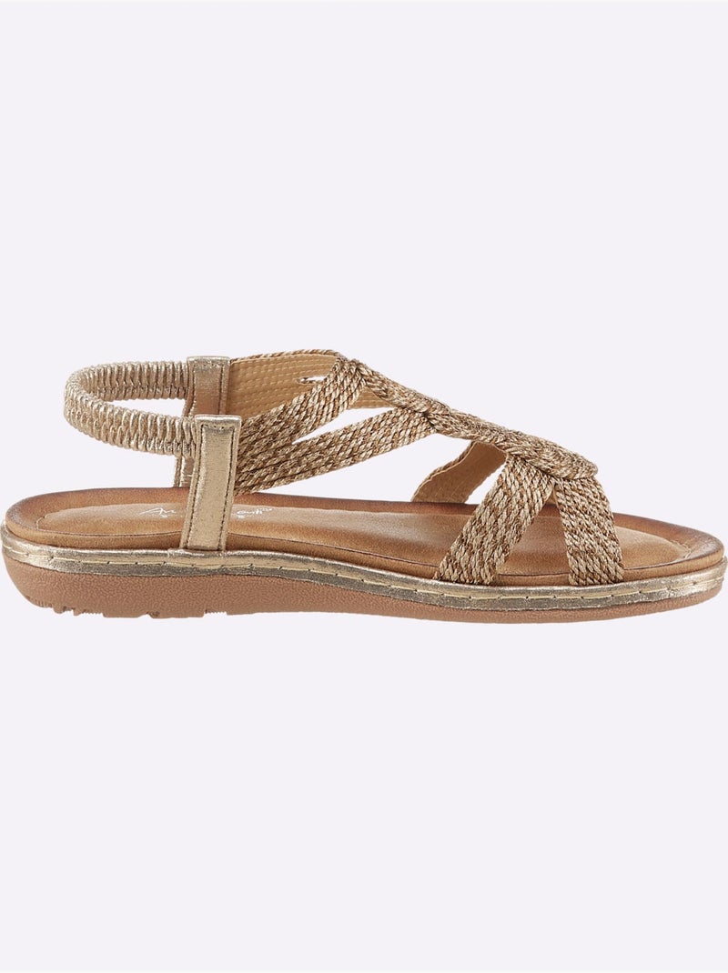 Sandales Matière Textile Agréable à Porter - Taille Standard - Helline Bronze - Kiabi