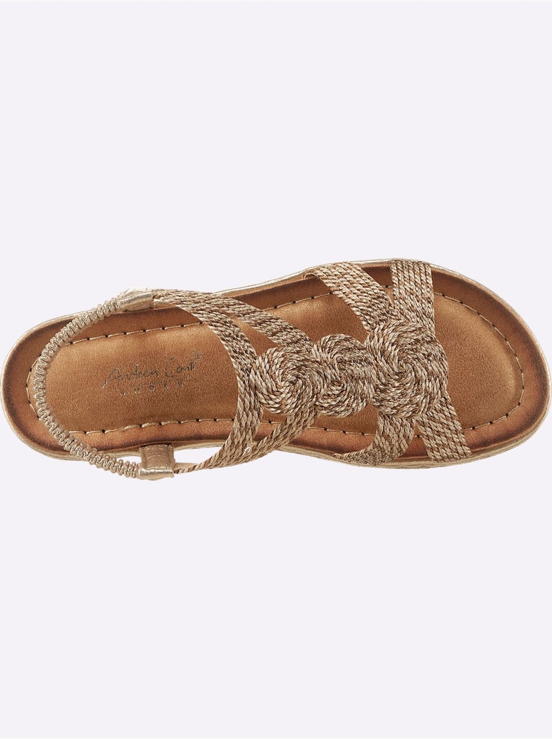 Sandales Matière Textile Agréable à Porter - Taille Standard - Helline Bronze - Kiabi