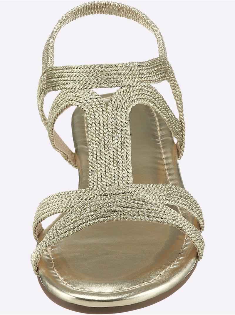 Sandales Matière Textile Agréable à Porter - Taille Standard - Helline Doré - Kiabi