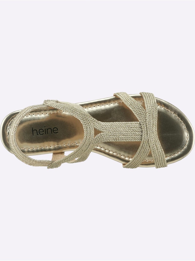 Sandales Matière Textile Agréable à Porter - Taille Standard - Helline Doré - Kiabi