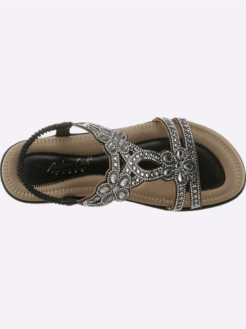 Sandales Matière Textile Agréable à Porter - Taille Standard - Helline Noir - Kiabi