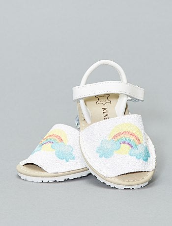 Sandales menorquinas en cuir 'Arc-en-ciel'