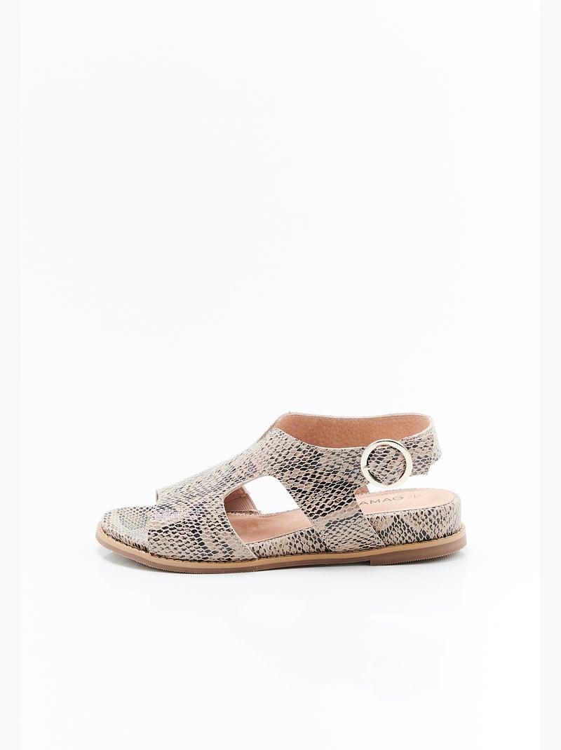 Sandales motif animalier - damart Beige - Kiabi