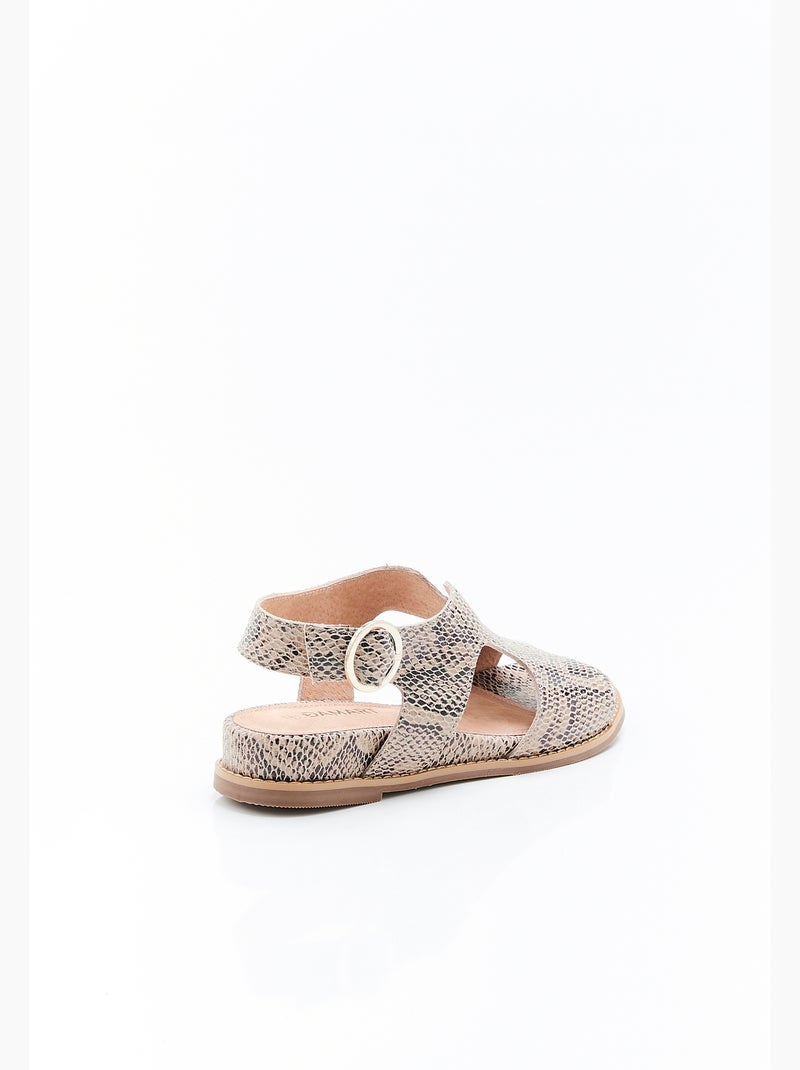 Sandales motif animalier - damart Beige - Kiabi