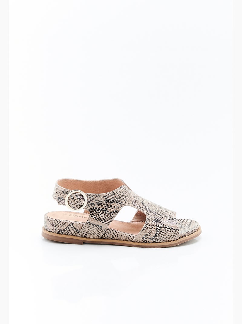 Sandales motif animalier - damart Beige - Kiabi