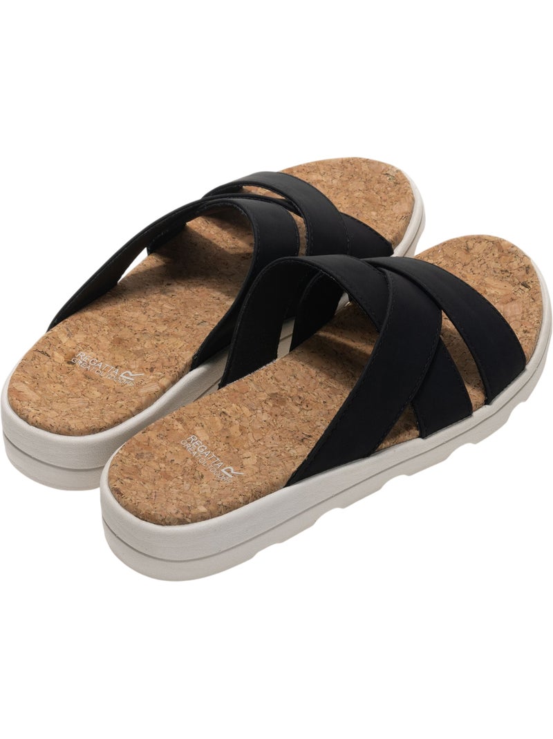 Sandales motif/style imprimé léopard et uni cassie - regatta Noir - Kiabi