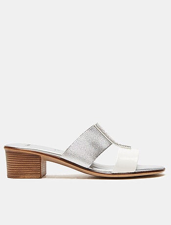 Sandales mules à talons midi et strass BATA