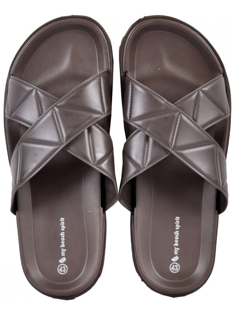 Sandales Mules CROISEE Marron - Kiabi