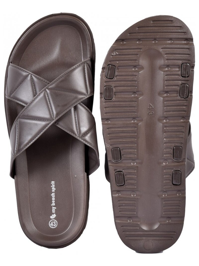 Sandales Mules CROISEE Marron - Kiabi