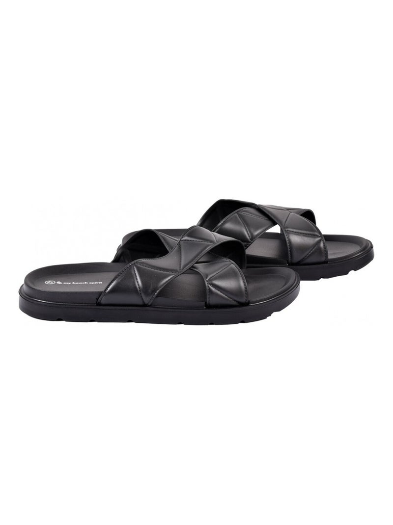 Sandales Mules CROISEE Noir - Kiabi