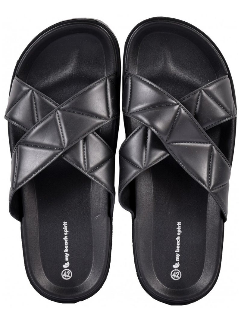 Sandales Mules CROISEE Noir - Kiabi