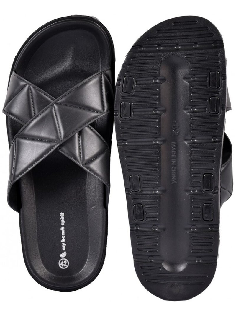 Sandales Mules CROISEE Noir - Kiabi