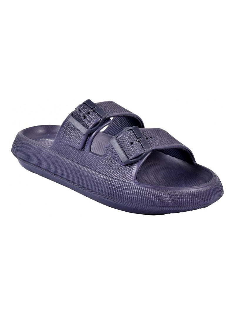 Sandales Mules EVA Boucle Bleu marine - Kiabi