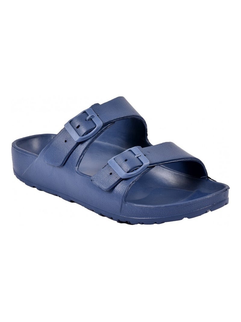 Sandales Mules EVA Boucle Bleu marine - Kiabi