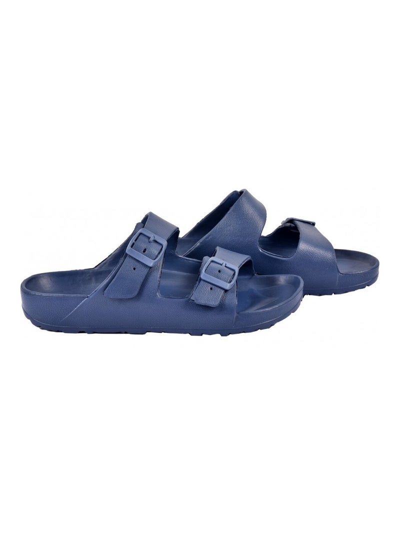Sandales Mules EVA Boucle Bleu marine - Kiabi
