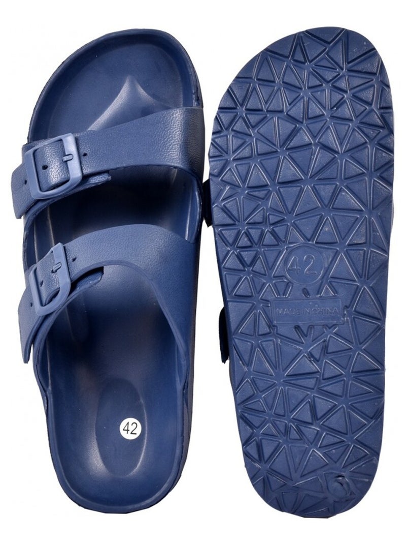 Sandales Mules EVA Boucle Bleu marine - Kiabi