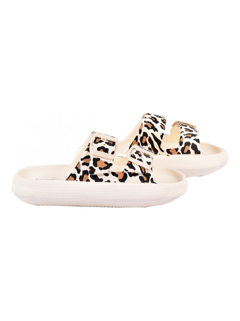 Sandales Mules EVA Boucle Ecru - Kiabi