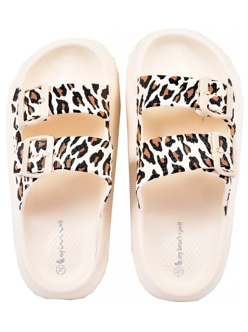 Sandales Mules EVA Boucle Ecru - Kiabi