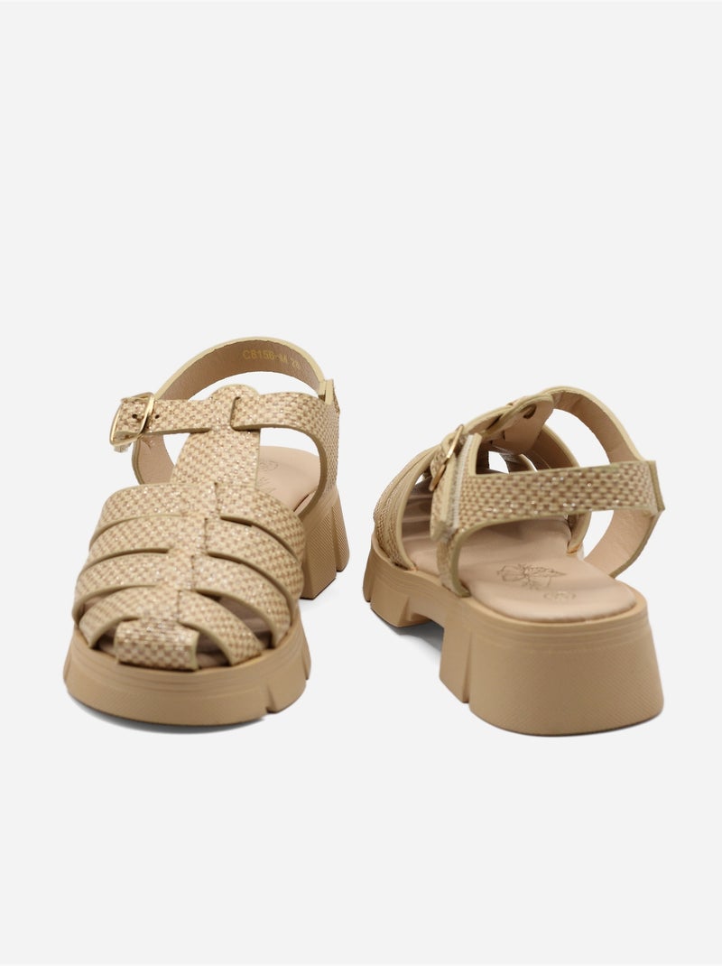 Sandales multi-brides Beige - Kiabi