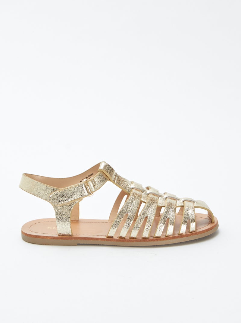 Sandales multi-brides dorées BEIGE - Kiabi