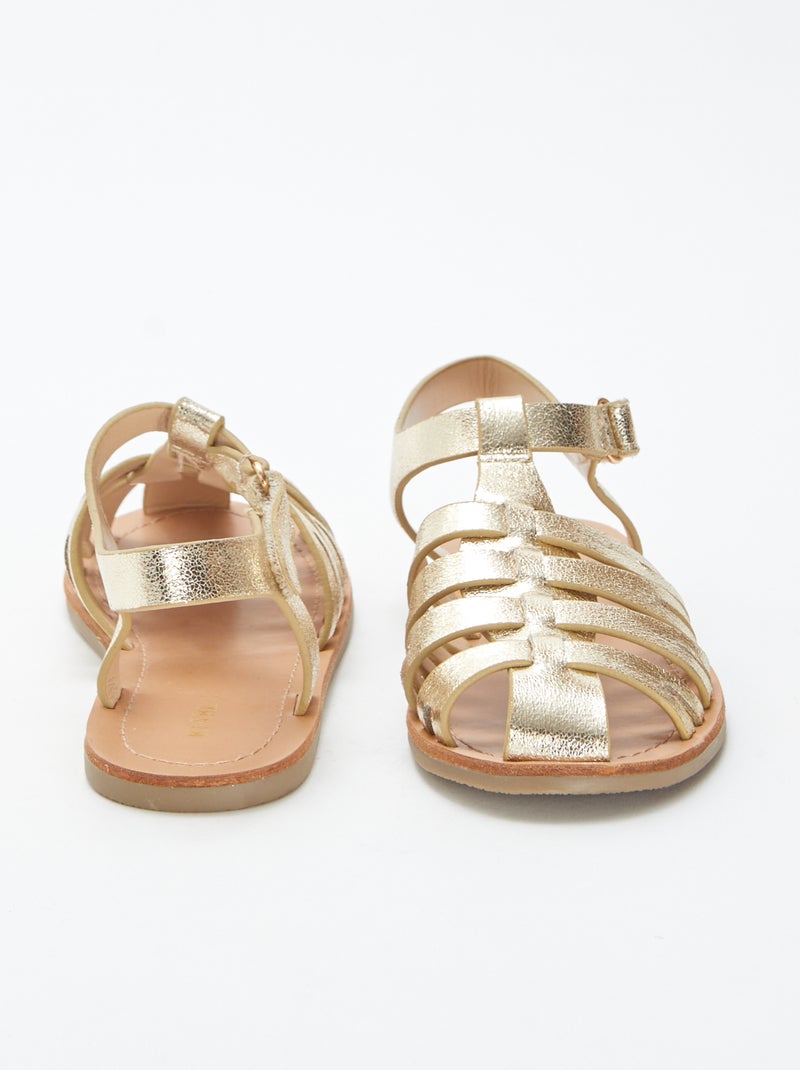 Sandales multi-brides dorées BEIGE - Kiabi