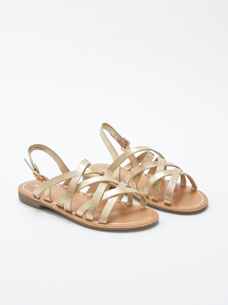 Sandales multi-brides Jaune - Kiabi