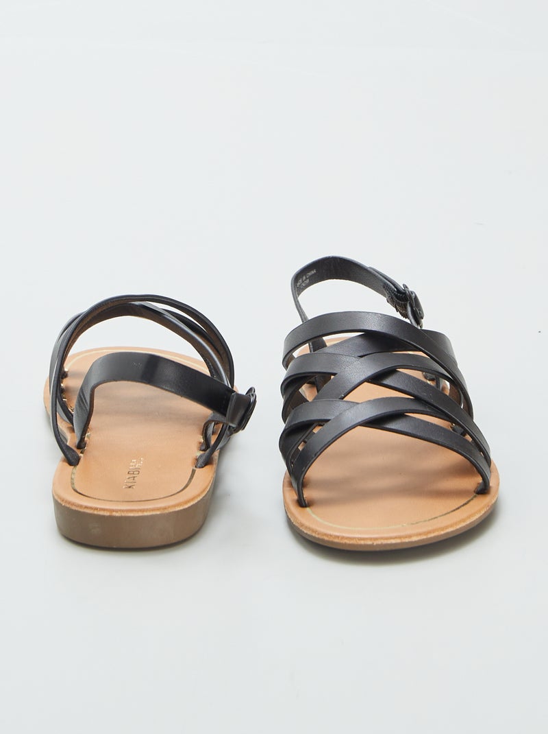 Sandales multi-brides Noir - Kiabi