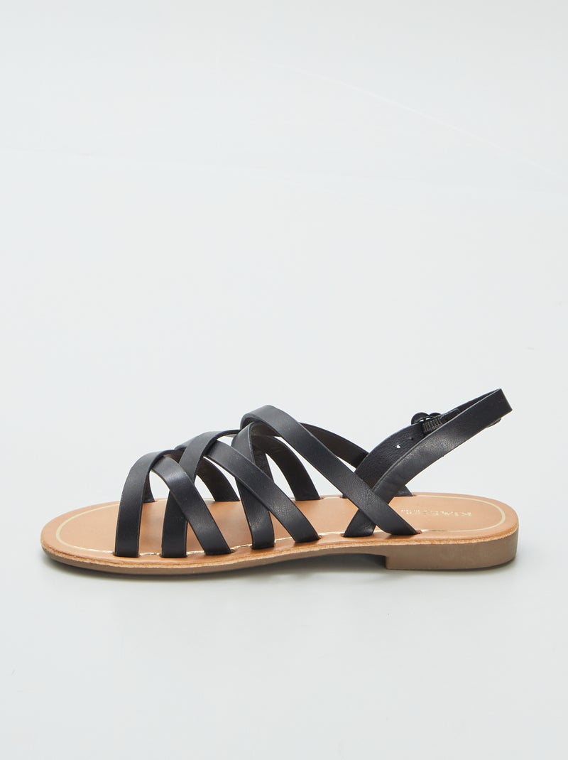 Sandales multi-brides Noir - Kiabi