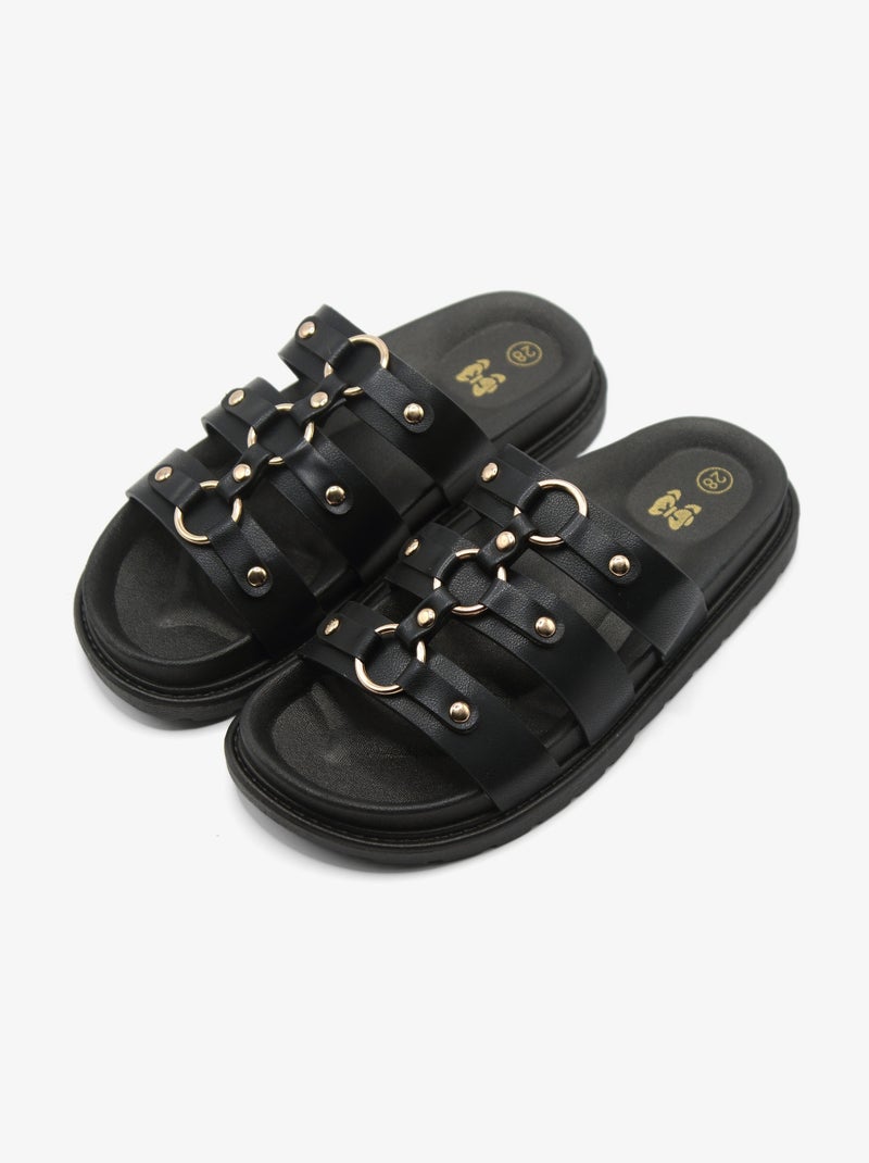 Sandales multi-brides Noir - Kiabi