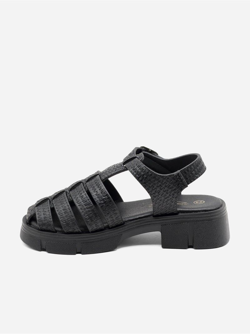 Sandales multi-brides Noir - Kiabi