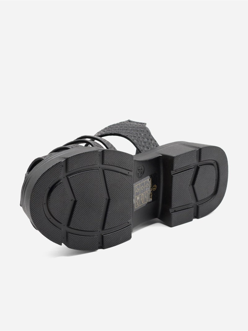 Sandales multi-brides Noir - Kiabi