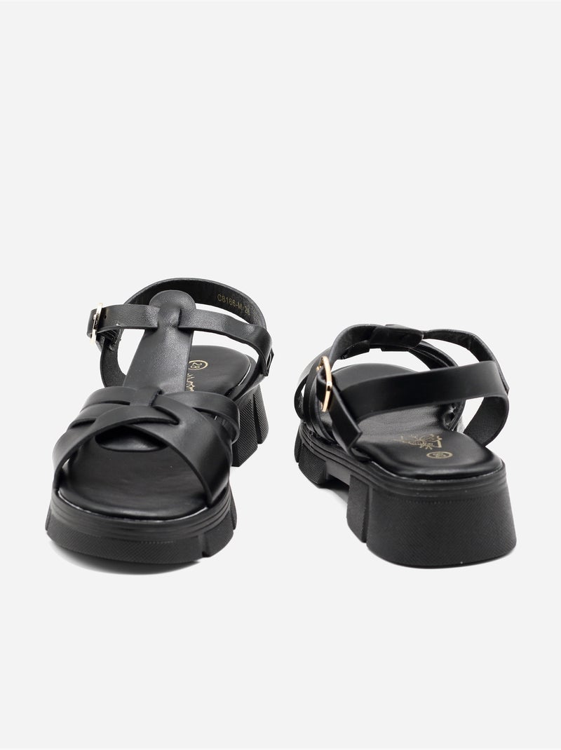 Sandales multi-brides Noir - Kiabi