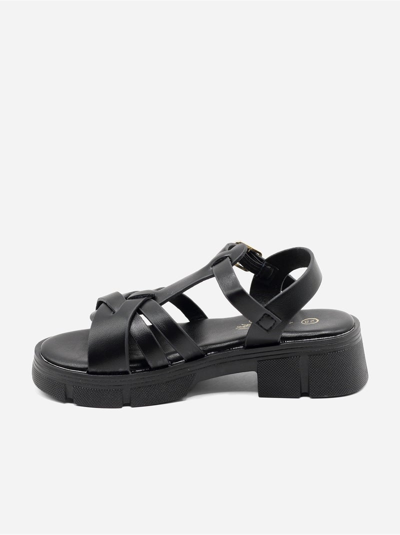 Sandales multi-brides Noir - Kiabi