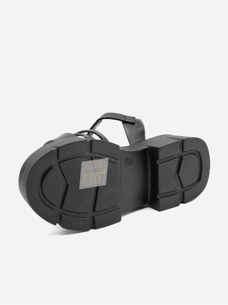 Sandales multi-brides Noir - Kiabi