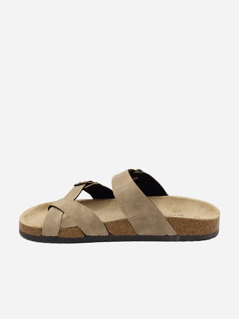 Sandales multi-brides Taupe - Kiabi
